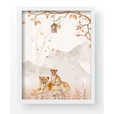 Quadro Decorativo Infantil Safari Elefante Leão Personalizado Moldura MDF QD539 Papel de parede  infantil, Enxovais para Bebê, Kits Berço, Kit Cama, faixa decorativa, régua do crescimento, quadros decorativos infantil.