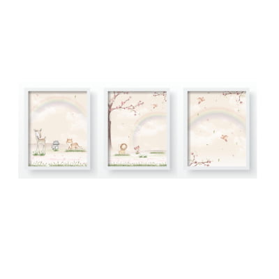 Quadros Decorativos Floral safari Infantil - QD475