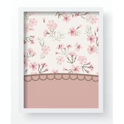 Quadro Decorativo Infantil Personalizado - Moldura MDF Floral Balões Menina Rosa - QD22 Papel de parede  infantil, Enxovais para Bebê, Kits Berço, Kit Cama, faixa decorativa, régua do crescimento, quadros decorativos infantil.