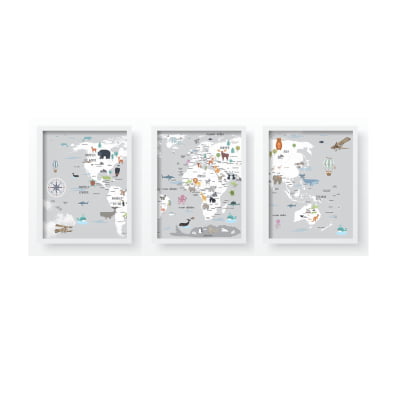 Quadros Decorativos mapa mundial