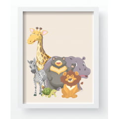 Quadro Decorativo Infantil de parede Safari Mapa Mundi