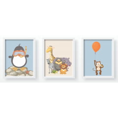 Quadro Decorativo Infantil Safari Mapa Mundi - QD33