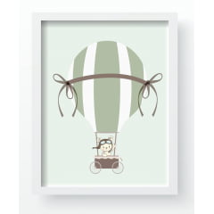 Quadro Decorativo Infantil Ursinho Baloeiro Piloto Verde Papel de parede  infantil, Enxovais para Bebê, Kits Berço, Kit Cama, faixa decorativa, régua do crescimento, quadros decorativos infantil.