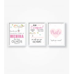 Quadro Decorativo Infantil Rosa 