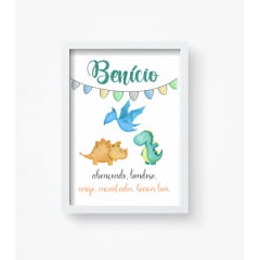 Quadro decorativo para  bebê  personalizado Frases Dinossauros Papel de parede  infantil, Enxovais para Bebê, Kits Berço, Kit Cama, faixa decorativa, régua do crescimento, quadros decorativos infantil.