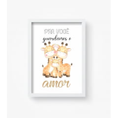 Quadro decorativo para  bebê  personalizado Frases Familia Girafinha