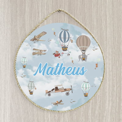 Porta Maternidade Aviões Balões Safari Infantil Mdf Personalizado Pm21