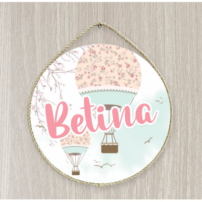 Porta Maternidade Balões floral pássaros árvore flores Personalizamos Nome PM09