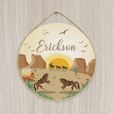 Porta Maternidade De Cowboy Faroeste Mdf Personalizado Pm431