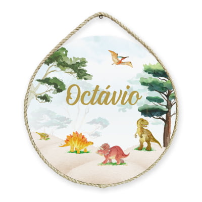 Porta Maternidade Dinossauros Floresta Árvores Quarto Infantil Bebê - PM480