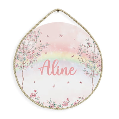 Porta Maternidade Flores Árvores Floral Arco Íris Jardim Feminino - PM542