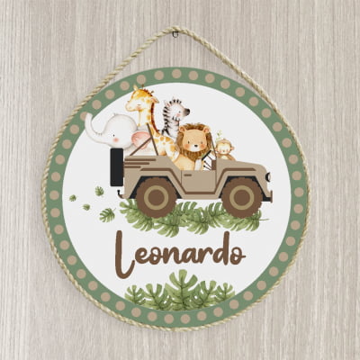 Porta Maternidade Floresta Carro Leão Girafa Infantil Pm89bb