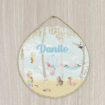 Porta Maternidade Mdf Safari Animais Floresta Infantil Pm23