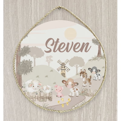 Porta Maternidade Personalizado fazendinha animais agro infantil - PM464