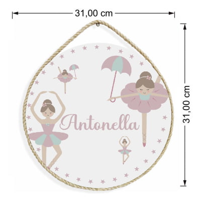 Porta Maternidade Personalizado Infantil Bailarina -PM16