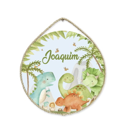 Porta Maternidade Personalizado Infantil Dinossauros Floresta Verde - PM265