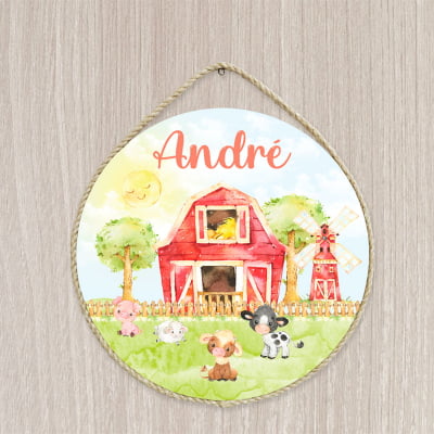 Porta Maternidade Personalizado Infantil Fazendinha Feliz- PM225