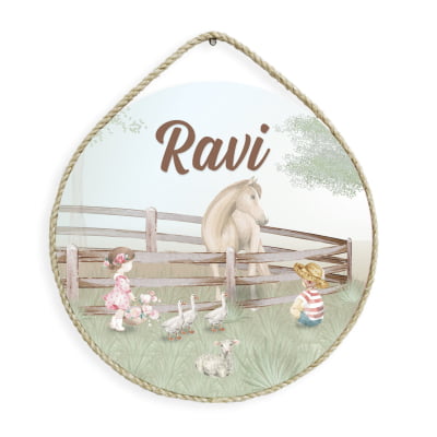 Porta Maternidade Personalizado Infantil Fazendinha - PM550