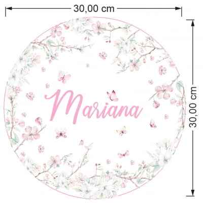 Porta Maternidade Personalizado Infantil Floral Borboletas