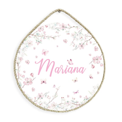 Porta Maternidade Personalizado Infantil Floral Borboletas - PM525