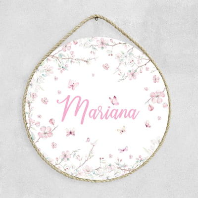 Porta Maternidade Personalizado Infantil Floral Borboletas