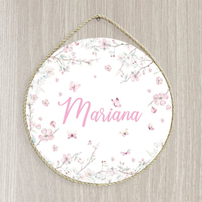 Porta Maternidade Personalizado Infantil Floral Borboletas