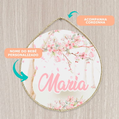 Porta Maternidade Personalizado Infantil Floral - PM423