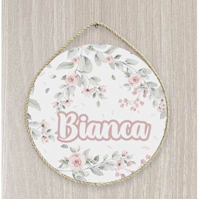 Porta Maternidade Personalizado Infantil Floral Rosa - PM448