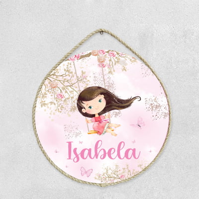 Porta Maternidade Personalizado Infantil Safári Bosque Menina