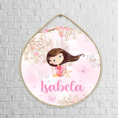 Porta Maternidade Personalizado Infantil Safári Bosque Menina