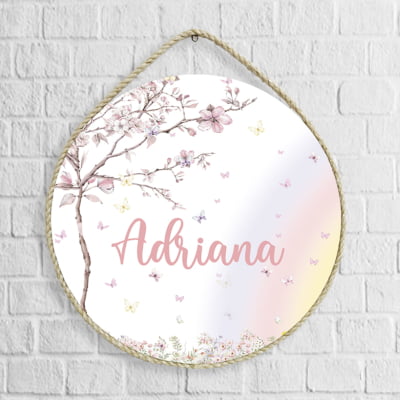 Porta Maternidade Personalizado Infantil Menina Floral Arco-Íris