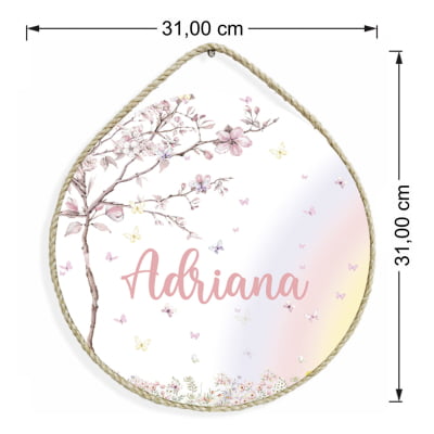 Porta Maternidade Personalizado Infantil Menina Floral Arco-Íris