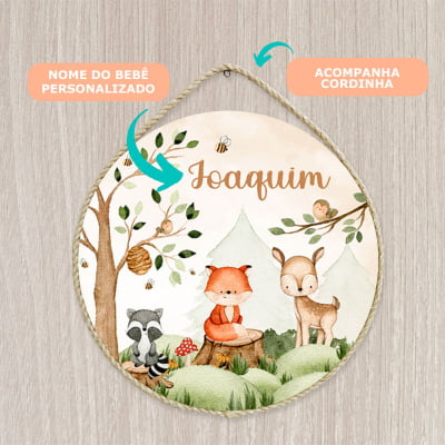 Porta Maternidade Personalizado Infantil Safári Bosque - PM374