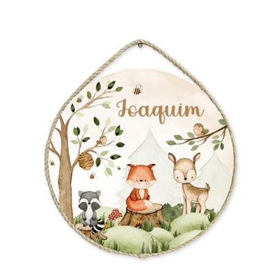 Porta Maternidade Personalizado Infantil Safári Bosque - PM374
