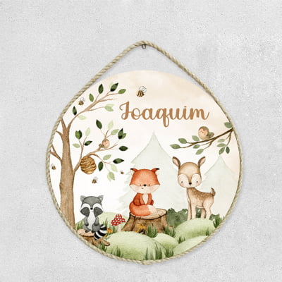Porta Maternidade Personalizado Infantil Safári Bosque - PM374