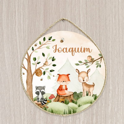 Porta Maternidade Personalizado Infantil Safári Bosque - PM374