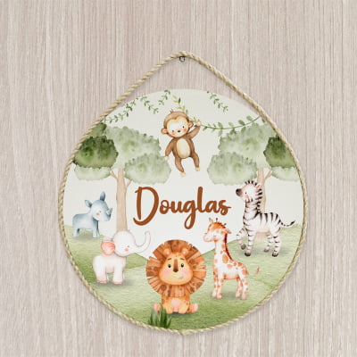 Porta Maternidade Personalizado Infantil Safári Bosque