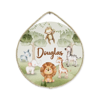 Porta Maternidade Personalizado Infantil Safári Bosque - PM479