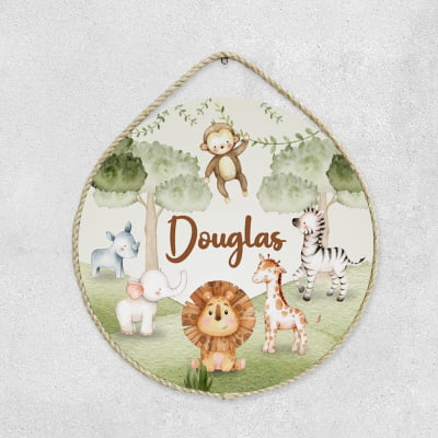 Porta Maternidade Personalizado Infantil Safári Bosque