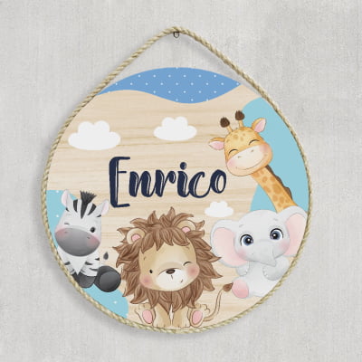 Porta Maternidade Personalizado Infantil Safari