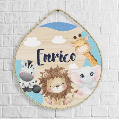 Porta Maternidade Personalizado Infantil Safari