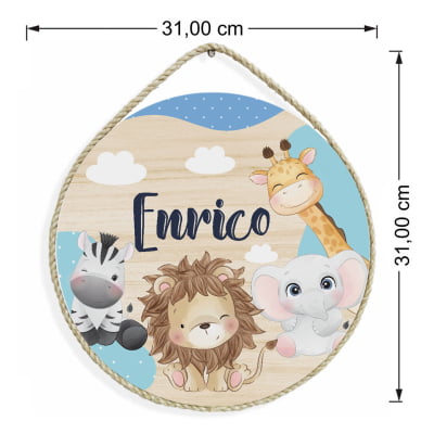 Porta Maternidade Personalizado Infantil Safari