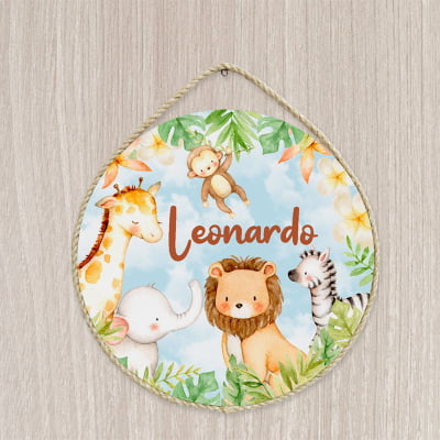 Porta Maternidade Personalizado Infantil Safari Floresta - PM89