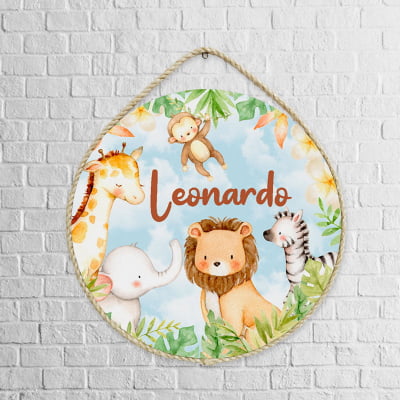 Porta Maternidade Personalizado Infantil Safari Floresta - PM89