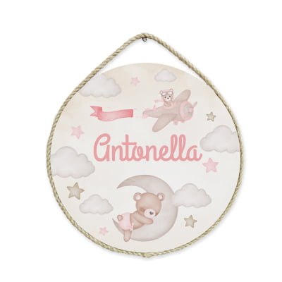 Porta Maternidade Ursinho Balão Menino Personalizado Infantil - PM503