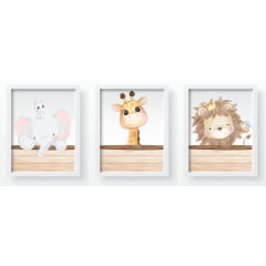 Quadro Decorativo Infantil Safari na Arca de Noé - QD344