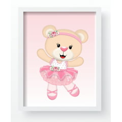 Quadro Decorativo Infantil de parede Ursinha Bailarina