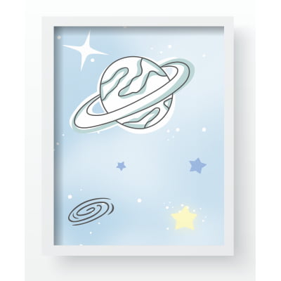 Quadro Decorativo Infantil Astronauta no Espaço QD463