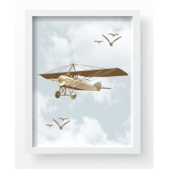 Quadro Decorativo Infantil de parede Aviões e Balões Vintage