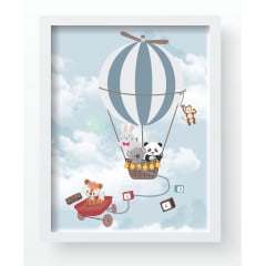 Quadro Decorativo Infantil de parede Safari com Aviões